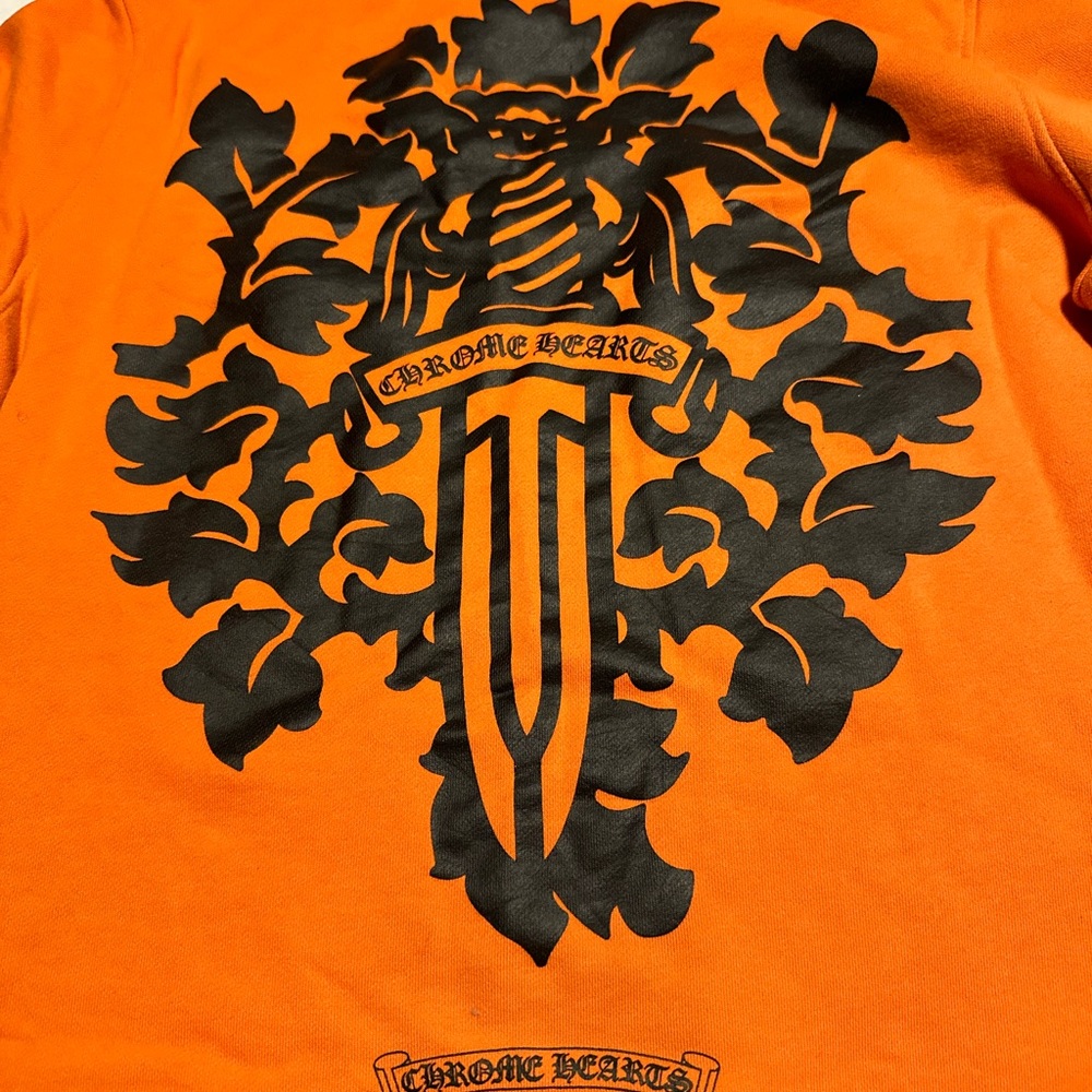 Orange Authentic Chrome Heart Pullover - image 3